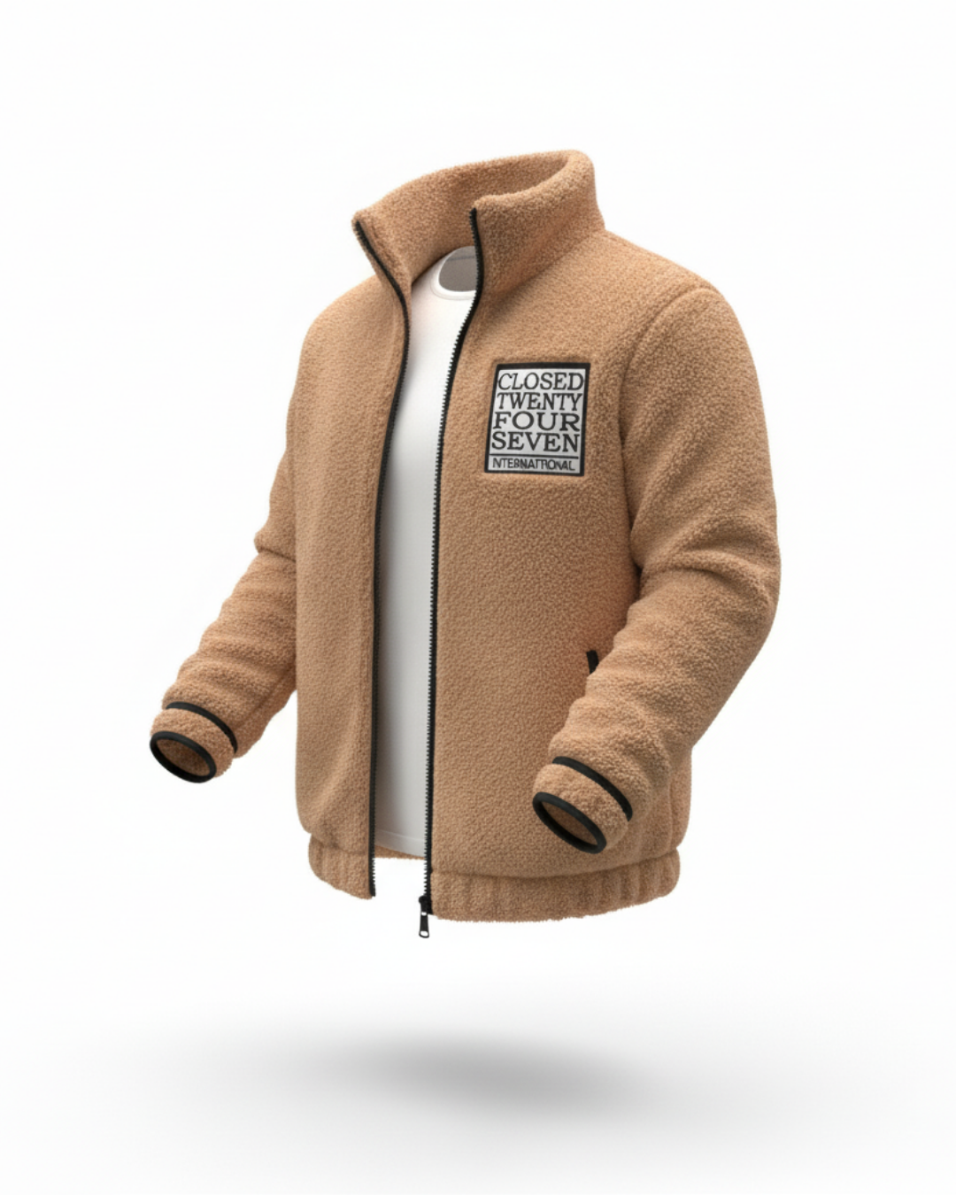 Erkek Polar Fermuarlı Sweatshirt – Kapüşonsuz, Cepli, Oversize Rahat Kalıp, Yumuşak ve Sıcak Tutan Kışlık Fermuarlı Üst