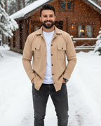 Erkek Oversize Diagonal Kumaş Çıtçıtlı Uzun Kollu Gömlek – Cepli, Rahat Kalıp, Günlük Şık Stil