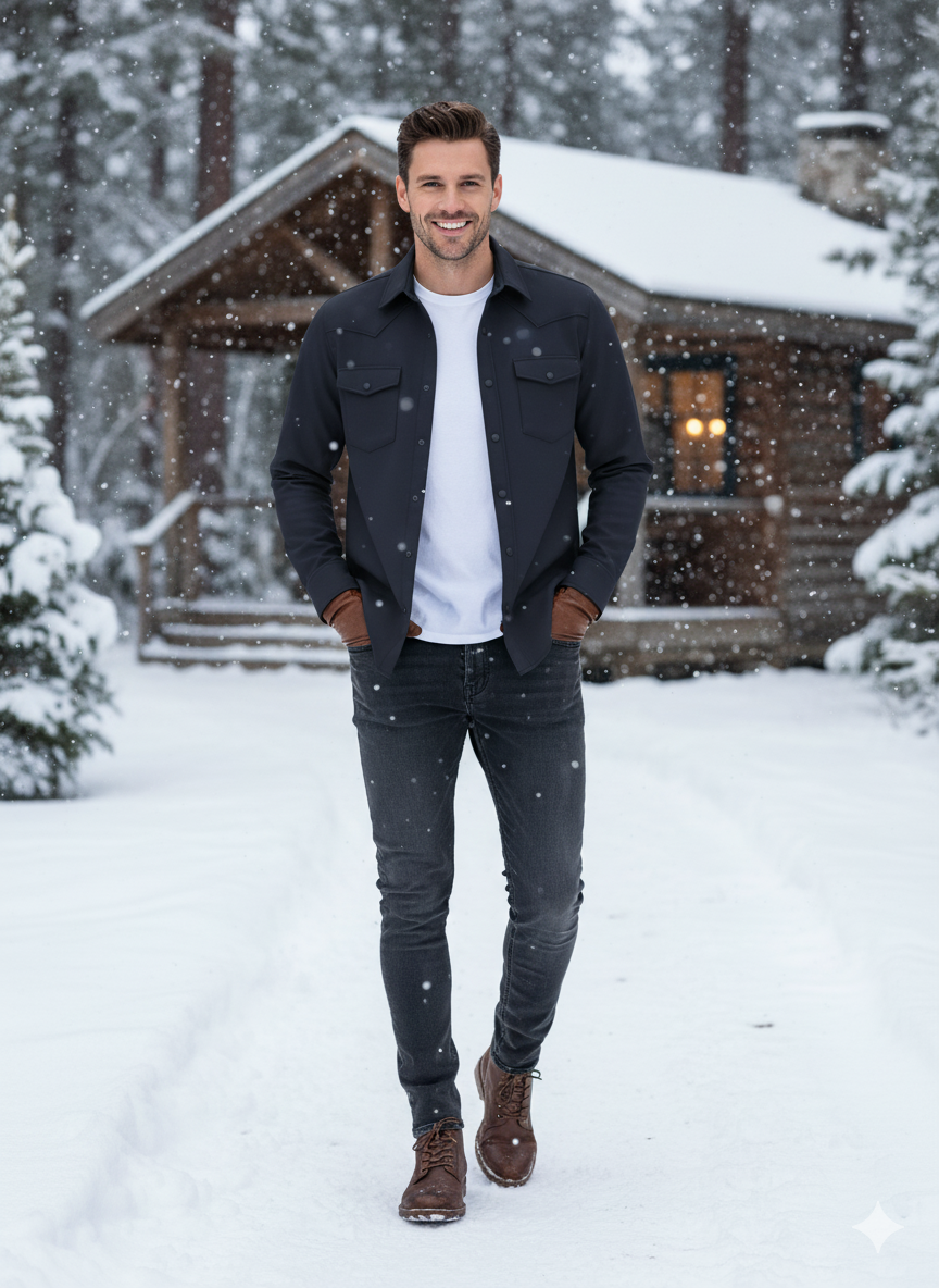 Erkek Oversize Diagonal Kumaş Çıtçıtlı Uzun Kollu Gömlek – Cepli, Rahat Kalıp, Günlük Şık Stil