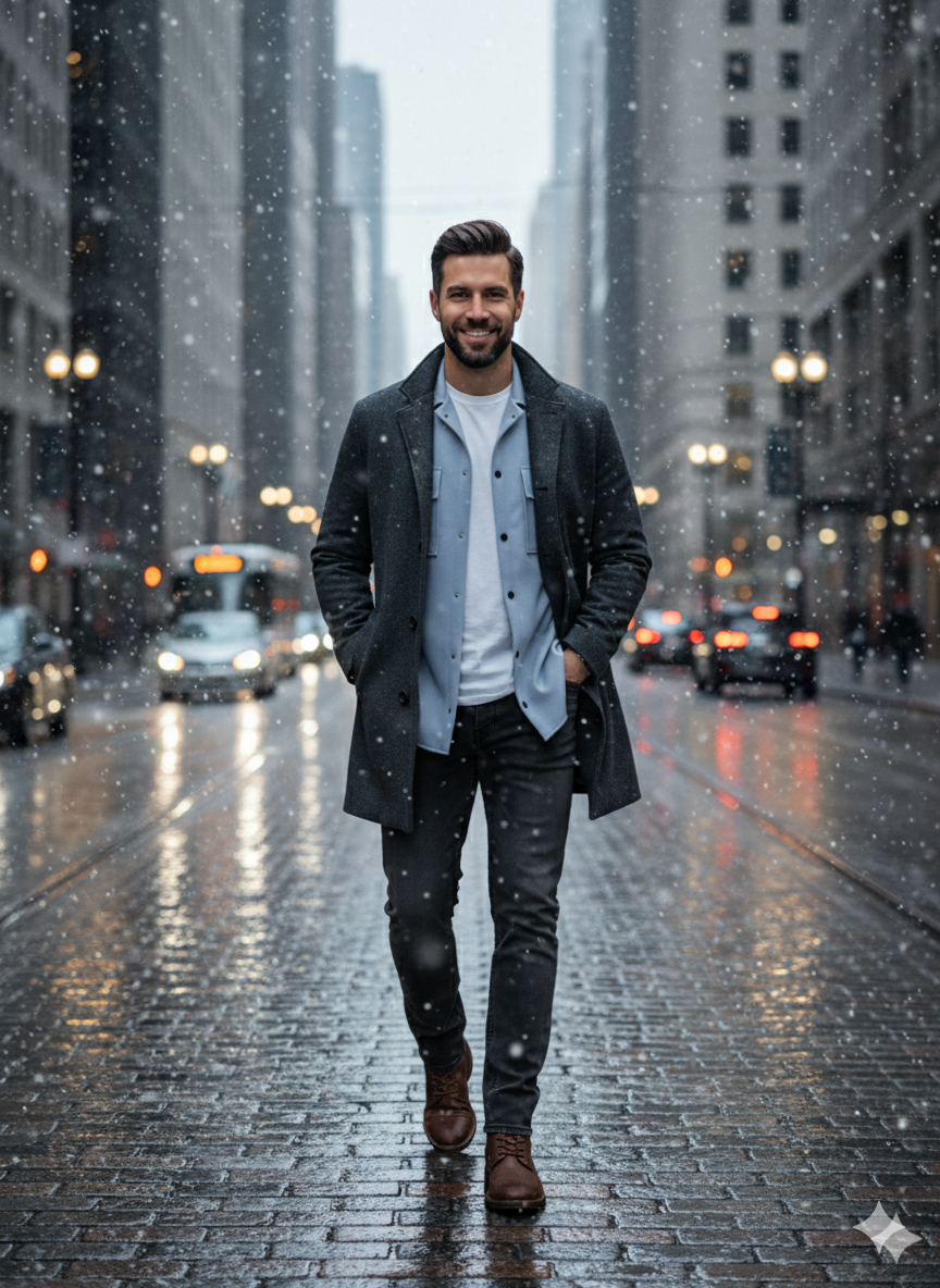 Erkek Oversize Diagonal Kumaş Çıtçıtlı Uzun Kollu Gömlek – Cepli, Rahat Kalıp, Günlük Şık Stil