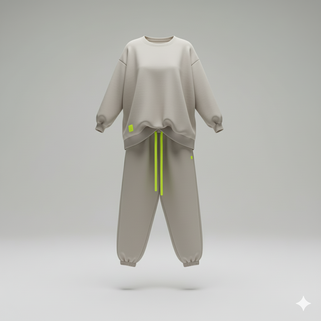 Kadın İki İplik Viskon Pamuk Arma Detaylı İkili Takım