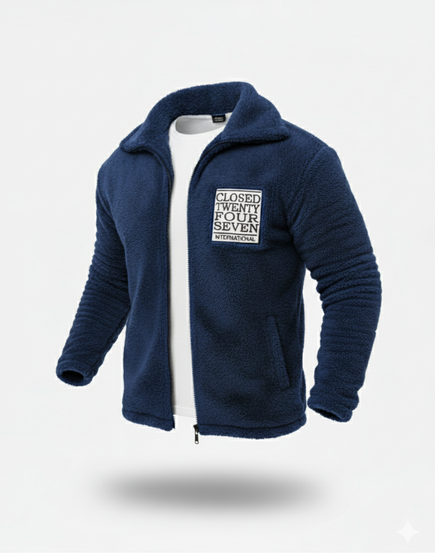 Erkek Polar Fermuarlı Sweatshirt – Kapüşonsuz, Cepli, Oversize Rahat Kalıp, Yumuşak ve Sıcak Tutan Kışlık Fermuarlı Üst