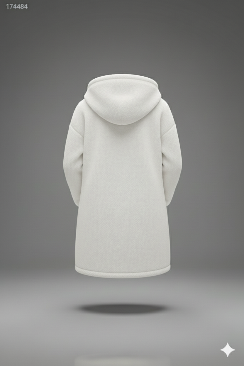 Kadın Kapşonlu Önden Fermuarlı Cepli Welsoft Peluş Ceket – Yumuşak & Sıcak Dış Giyim