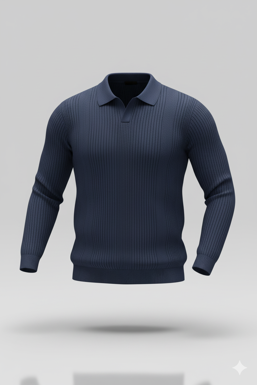 Erkek V Yaka Triko Kazak – Şık Kesim, Geniş Omuz Gösteren Slim Fit Etki