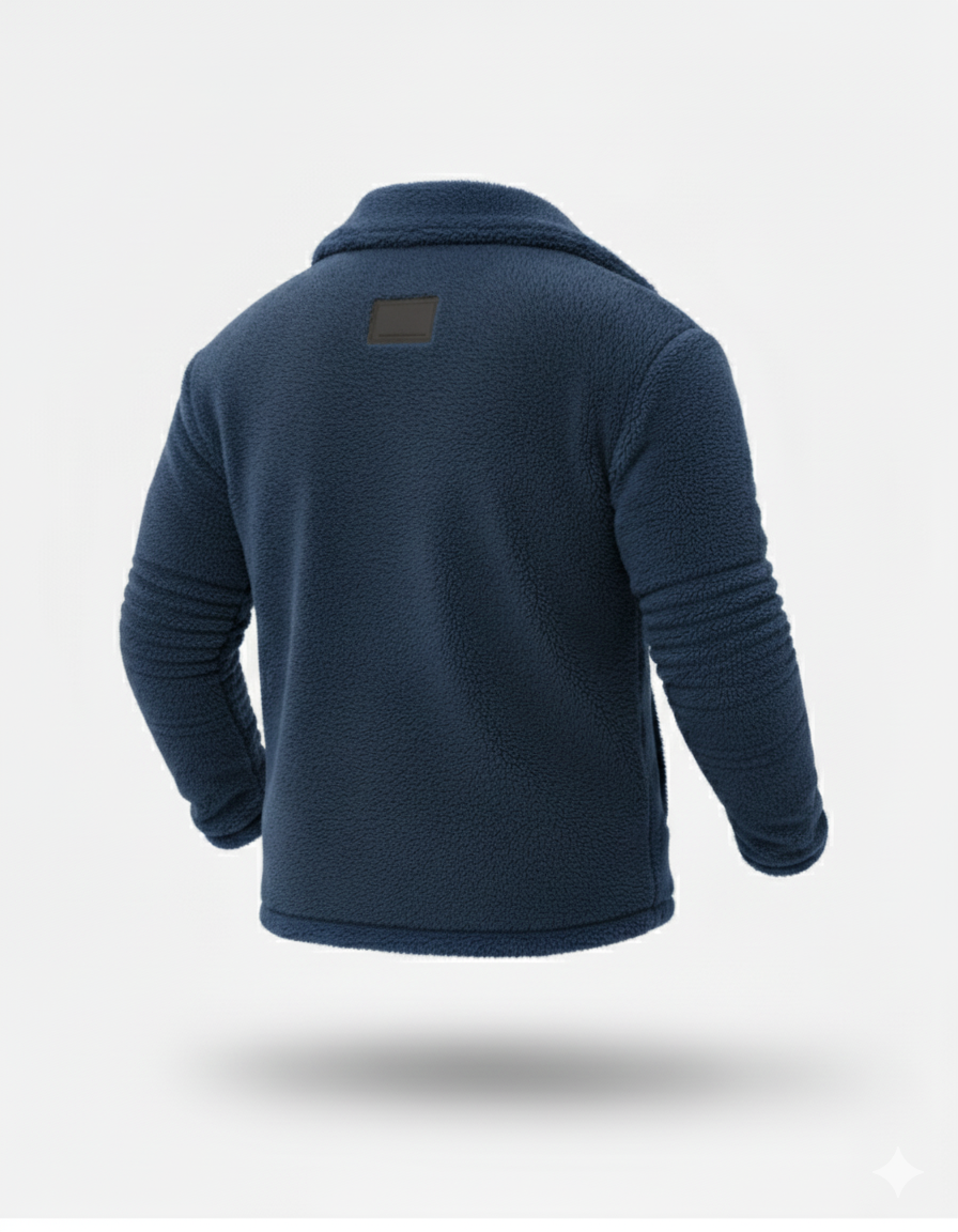 Erkek Polar Fermuarlı Sweatshirt – Kapüşonsuz, Cepli, Oversize Rahat Kalıp, Yumuşak ve Sıcak Tutan Kışlık Fermuarlı Üst