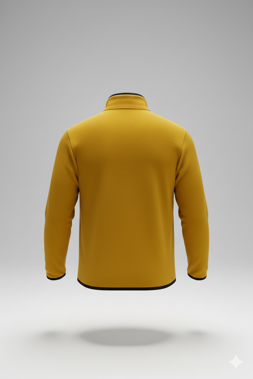 Erkek Polar Kazak – Dik Yaka Yarım Fermuarlı, Göğüs Cepli, Regular Fit Kışlık Siyah Polar