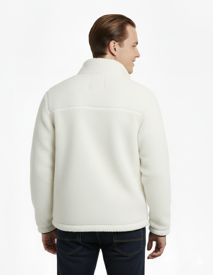 Erkek Polar Fermuarlı Sweatshirt – Kapüşonsuz, Cepli, Oversize Rahat Kalıp, Yumuşak ve Sıcak Tutan Kışlık Fermuarlı Üst