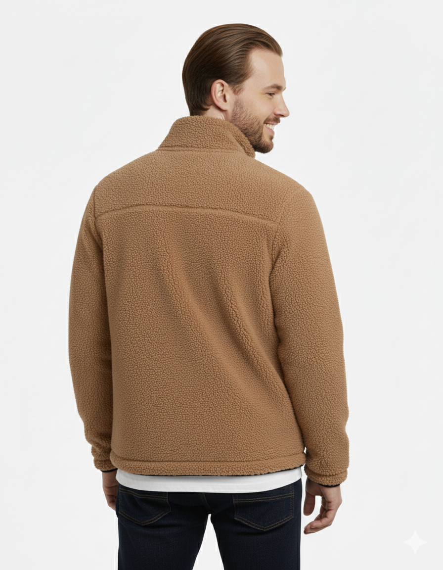 Erkek Polar Fermuarlı Sweatshirt – Kapüşonsuz, Cepli, Oversize Rahat Kalıp, Yumuşak ve Sıcak Tutan Kışlık Fermuarlı Üst