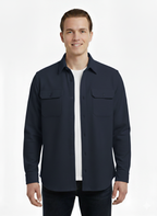 Erkek Oversize Diagonal Kumaş Çıtçıtlı Uzun Kollu Gömlek – Cepli, Rahat Kalıp, Günlük Şık Stil