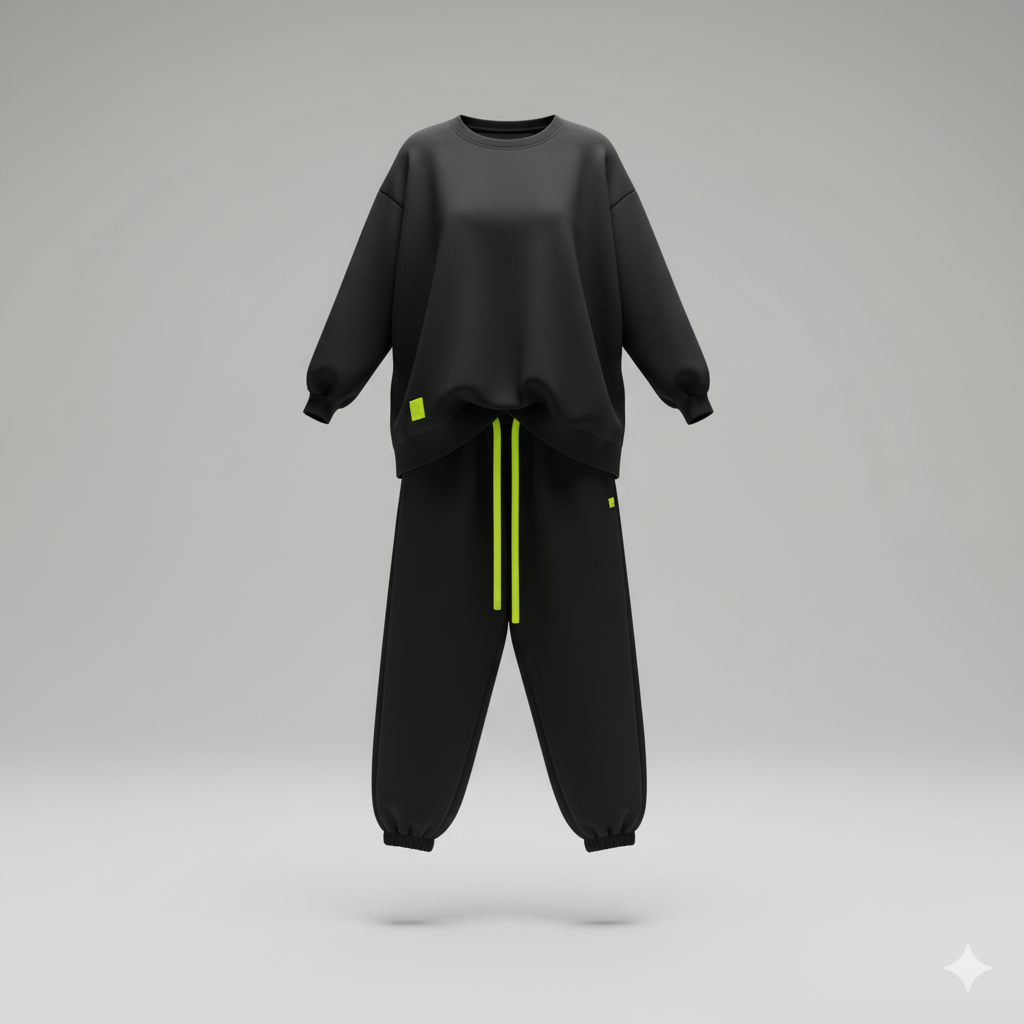 Kadın İki İplik Viskon Pamuk Arma Detaylı İkili Takım