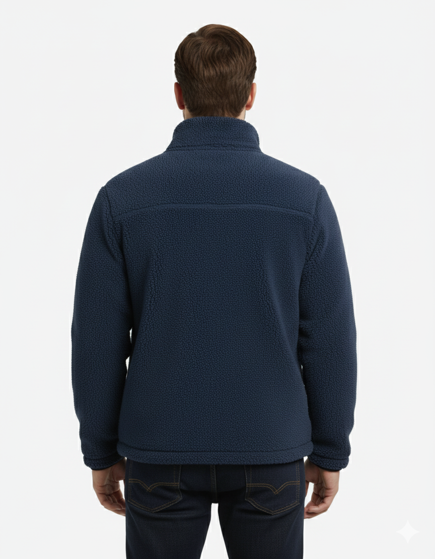 Erkek Polar Fermuarlı Sweatshirt – Kapüşonsuz, Cepli, Oversize Rahat Kalıp, Yumuşak ve Sıcak Tutan Kışlık Fermuarlı Üst