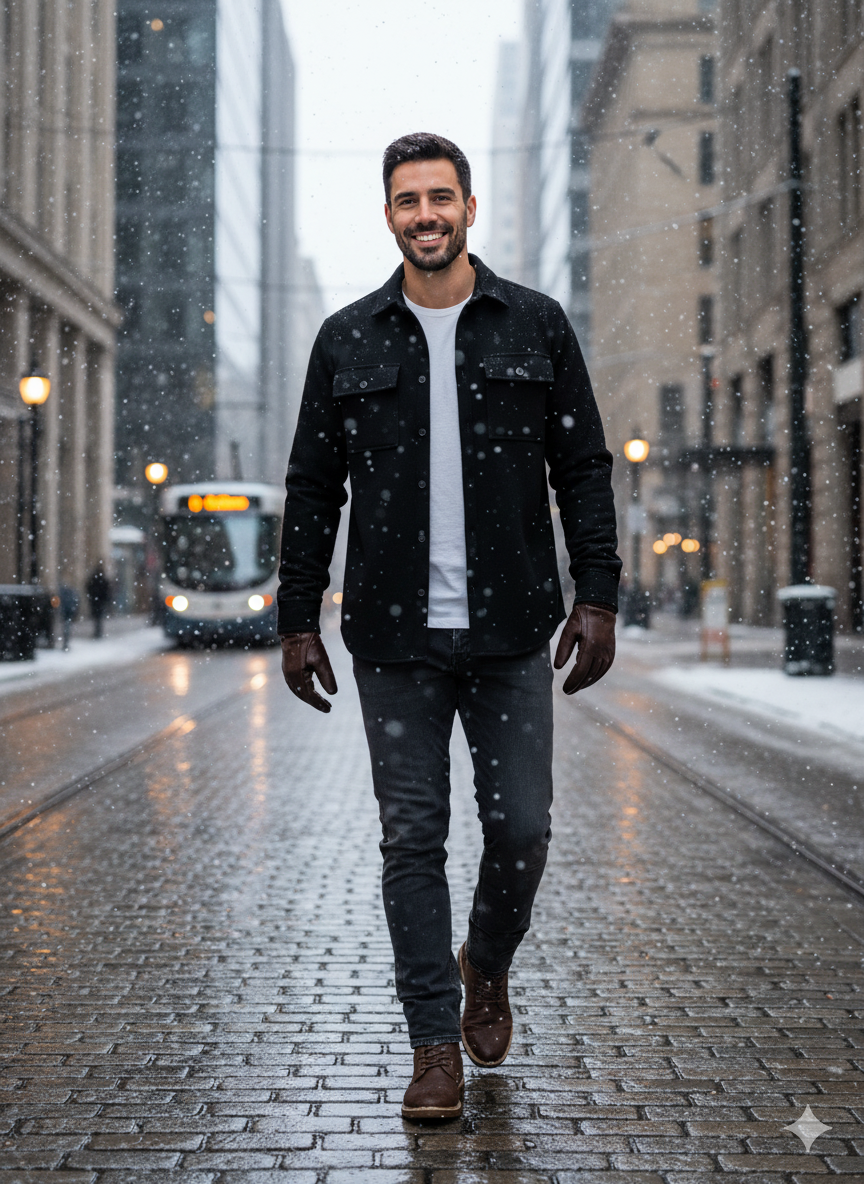 Erkek Oversize Diagonal Kumaş Çıtçıtlı Uzun Kollu Gömlek – Cepli, Rahat Kalıp, Günlük Şık Stil