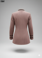 Kadın Hakim Yaka Düğme Detaylı Mini Dokuma Ceket – Şık & Modern Dış Giyim