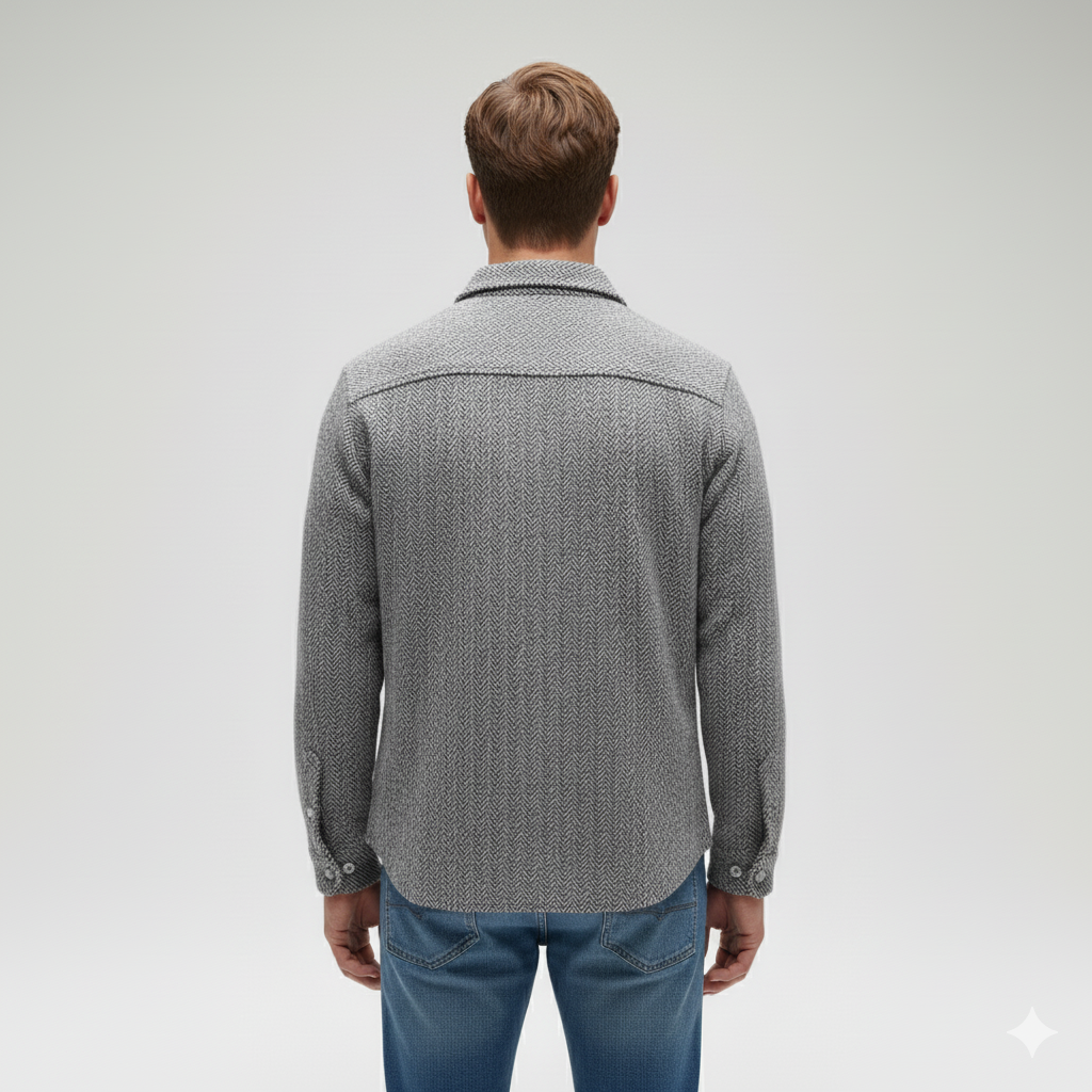 Erkek Balık Desenli Gömlek – Orijinal Tam Kalıp, Tüylenme Yapmayan Kumaş, Modern Desenli Uzun Kollu Erkek Gömleği