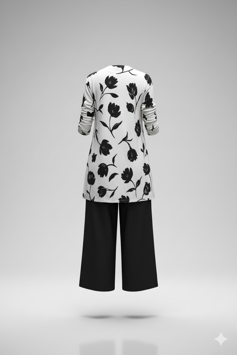 Kadın Modal Ceketli 3’lü Takım – Viskon Kolsuz Bluz + Rahat Pantolon | Şık Günlük Kombin Seti