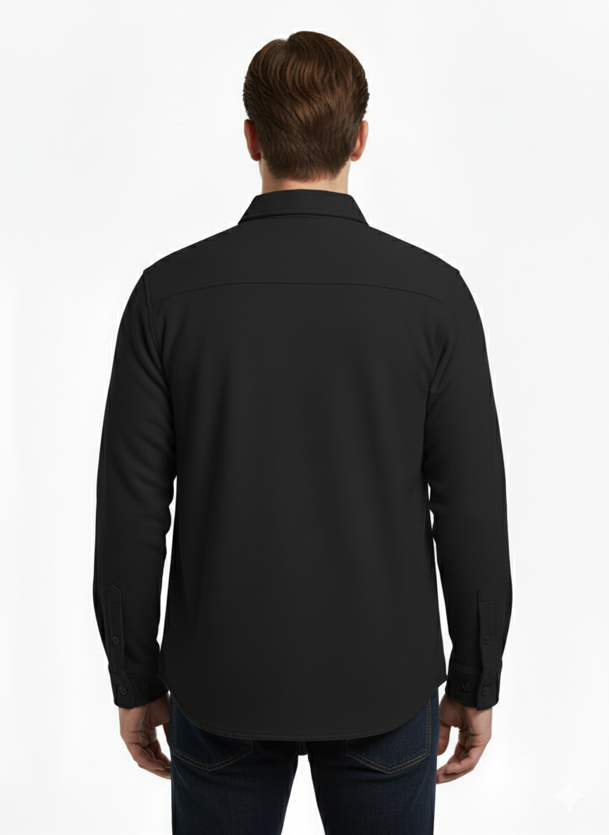 Erkek Oversize Diagonal Kumaş Çıtçıtlı Uzun Kollu Gömlek – Cepli, Rahat Kalıp, Günlük Şık Stil