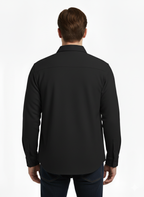 Erkek Oversize Diagonal Kumaş Çıtçıtlı Uzun Kollu Gömlek – Cepli, Rahat Kalıp, Günlük Şık Stil