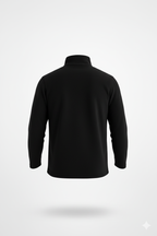 Erkek Polar Kazak – Dik Yaka Yarım Fermuarlı, Göğüs Cepli, Regular Fit Kışlık Siyah Polar