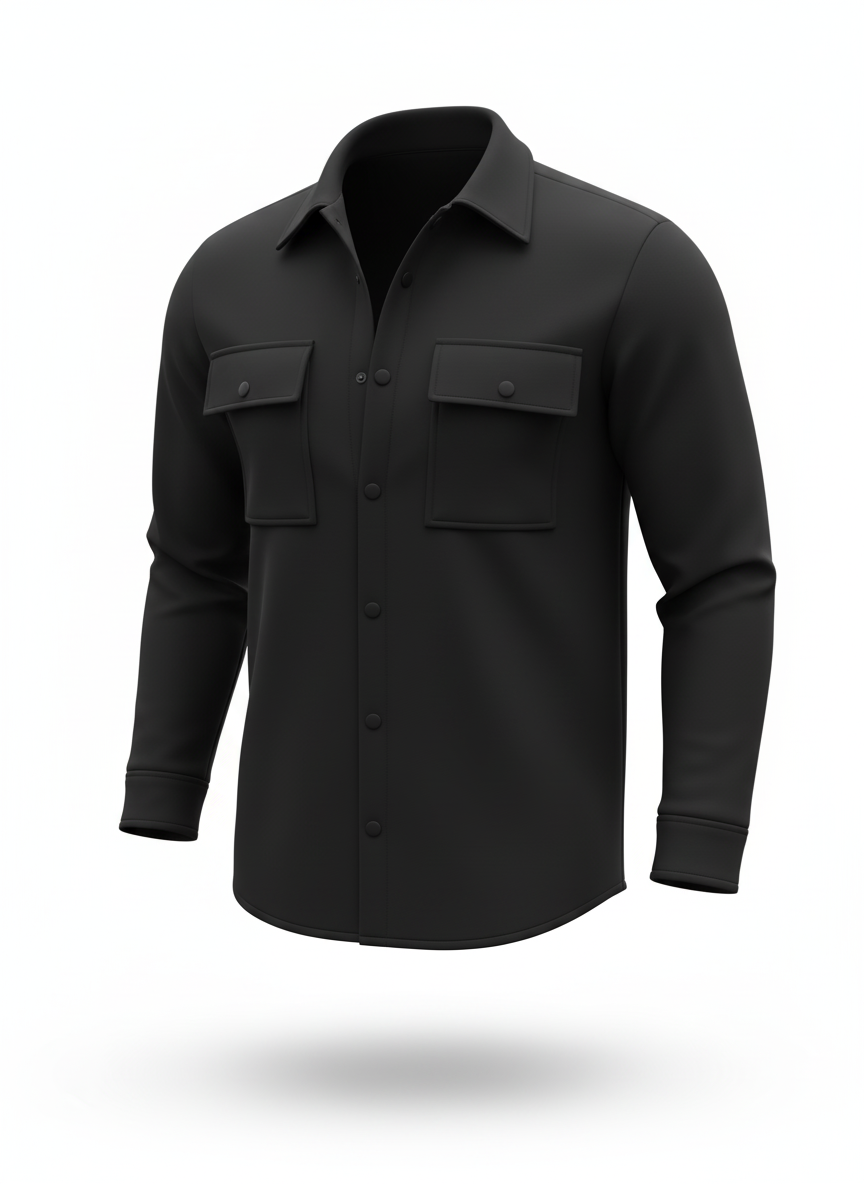 Erkek Oversize Diagonal Kumaş Çıtçıtlı Uzun Kollu Gömlek – Cepli, Rahat Kalıp, Günlük Şık Stil