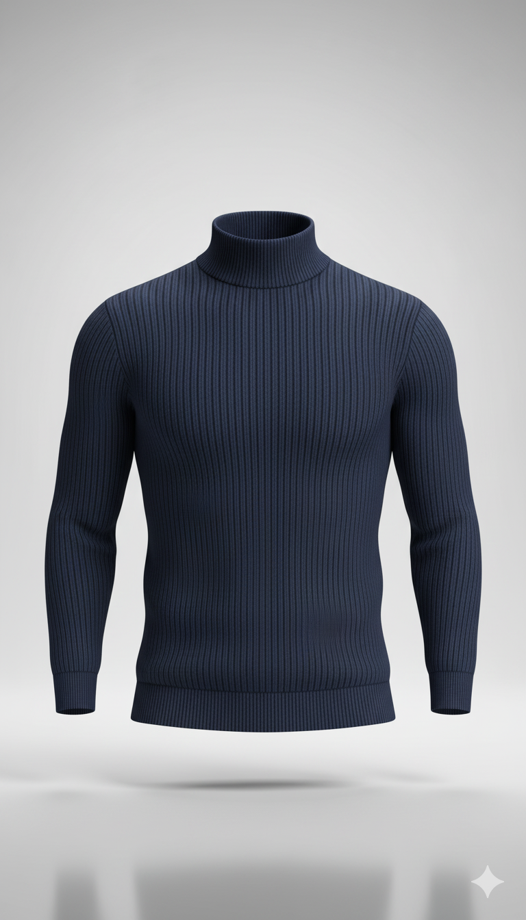 Erkek Yarım Boğazlı Triko Kazak – Sıcak Tutan Modern Fit, Kışlık Şık Kazak