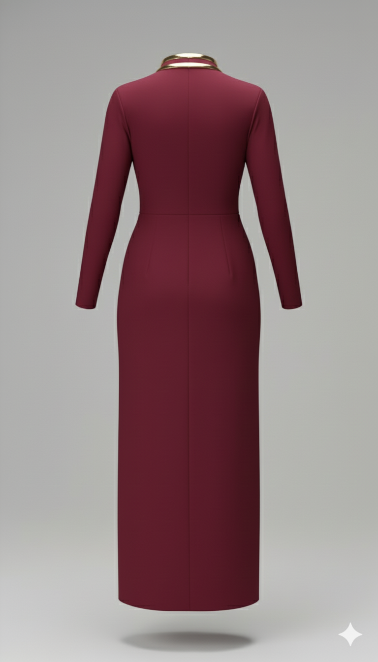 Kadın Balıkçı Yaka Toka Detaylı Sandy Kumaş Midi Elbise