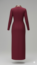 Kadın Balıkçı Yaka Toka Detaylı Sandy Kumaş Midi Elbise