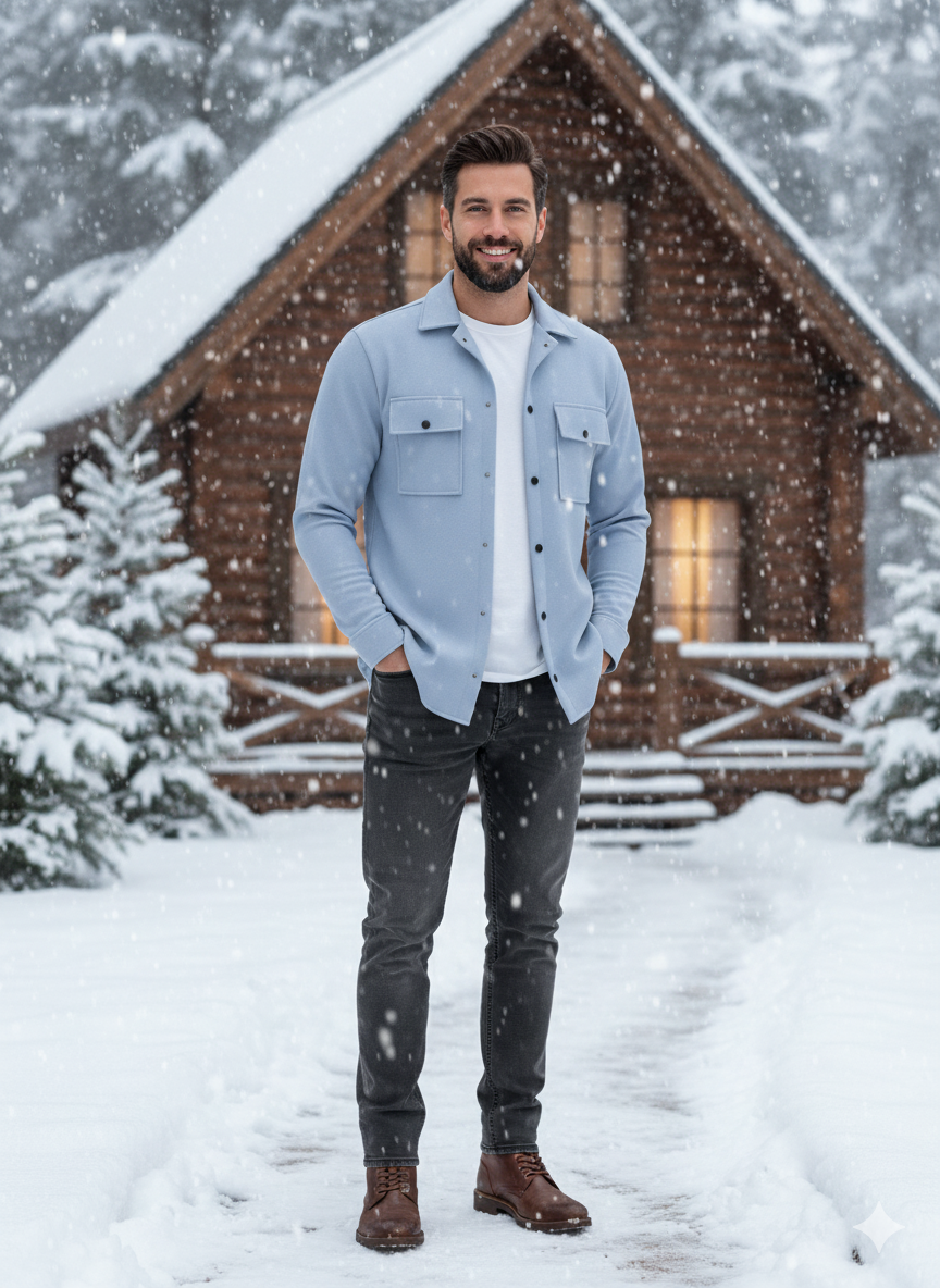 Erkek Oversize Diagonal Kumaş Çıtçıtlı Uzun Kollu Gömlek – Cepli, Rahat Kalıp, Günlük Şık Stil