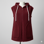 Kadın Welsoft Polar Yelek | Kapüşonlu Fermuarlı Kolsuz Yelek