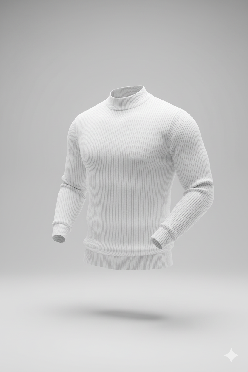 Erkek Yuvarlak Yaka Triko Kazak – Minimal Tasarım, Yumuşak Dokulu Günlük Kazak