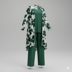 Kadın Modal Ceketli 3’lü Takım – Viskon Kolsuz Bluz + Rahat Pantolon | Şık Günlük Kombin Seti