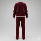 Kadın V Yaka Şerit Detaylı Kadife İkili Takım – Şık & Rahat Kadife Set