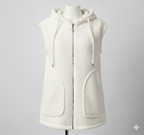 Kadın Welsoft Polar Yelek | Kapüşonlu Fermuarlı Kolsuz Yelek