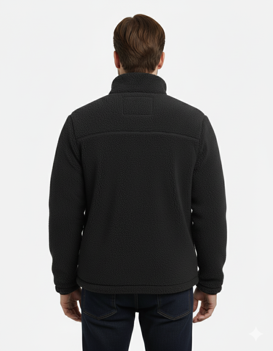 Erkek Polar Fermuarlı Sweatshirt – Kapüşonsuz, Cepli, Oversize Rahat Kalıp, Yumuşak ve Sıcak Tutan Kışlık Fermuarlı Üst