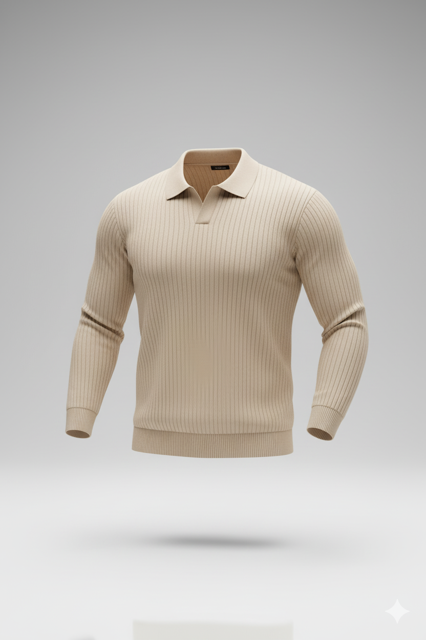 Erkek V Yaka Triko Kazak – Şık Kesim, Geniş Omuz Gösteren Slim Fit Etki