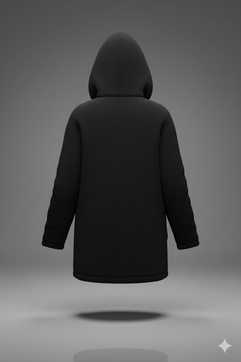 Kadın Kapşonlu Önden Fermuarlı Cepli Welsoft Peluş Ceket – Yumuşak & Sıcak Dış Giyim