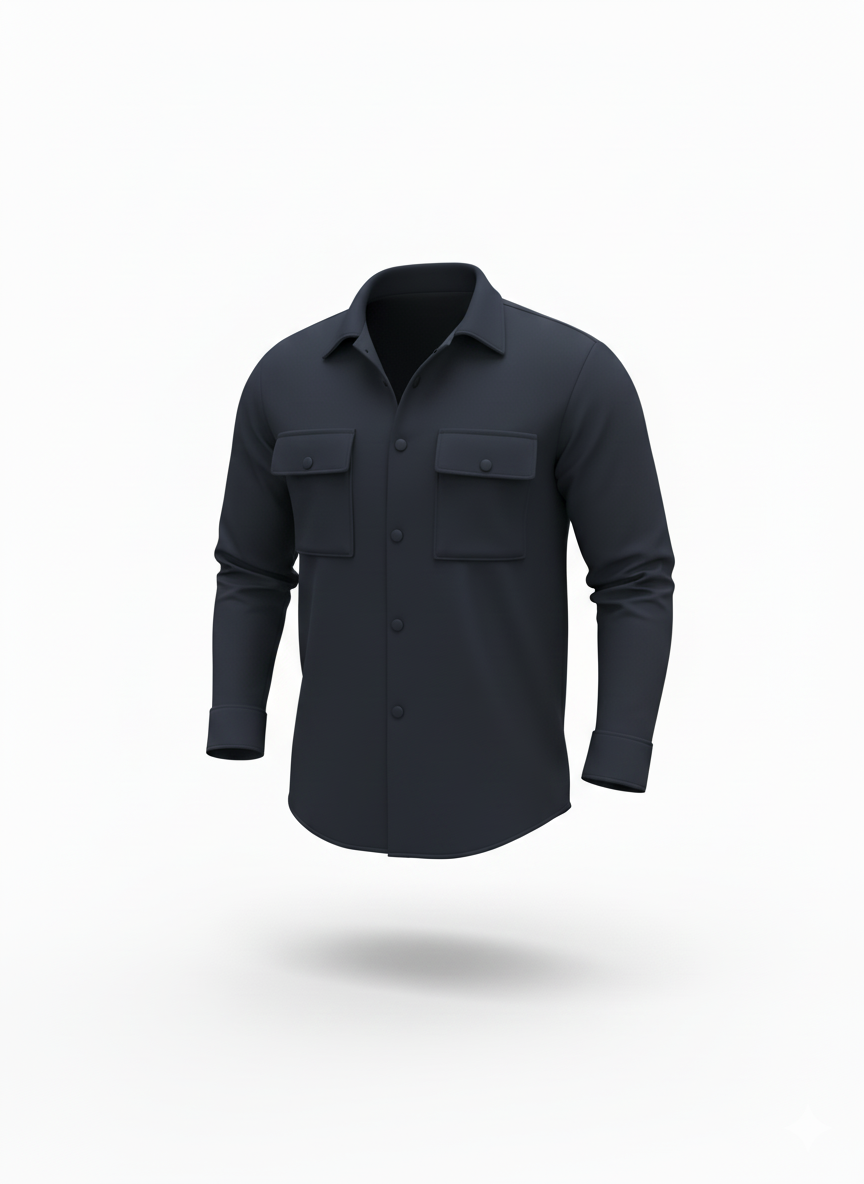 Erkek Oversize Diagonal Kumaş Çıtçıtlı Uzun Kollu Gömlek – Cepli, Rahat Kalıp, Günlük Şık Stil