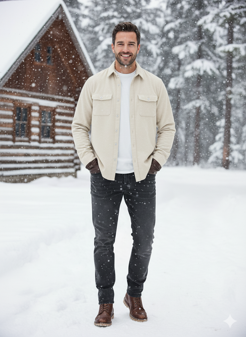 Erkek Oversize Diagonal Kumaş Çıtçıtlı Uzun Kollu Gömlek – Cepli, Rahat Kalıp, Günlük Şık Stil