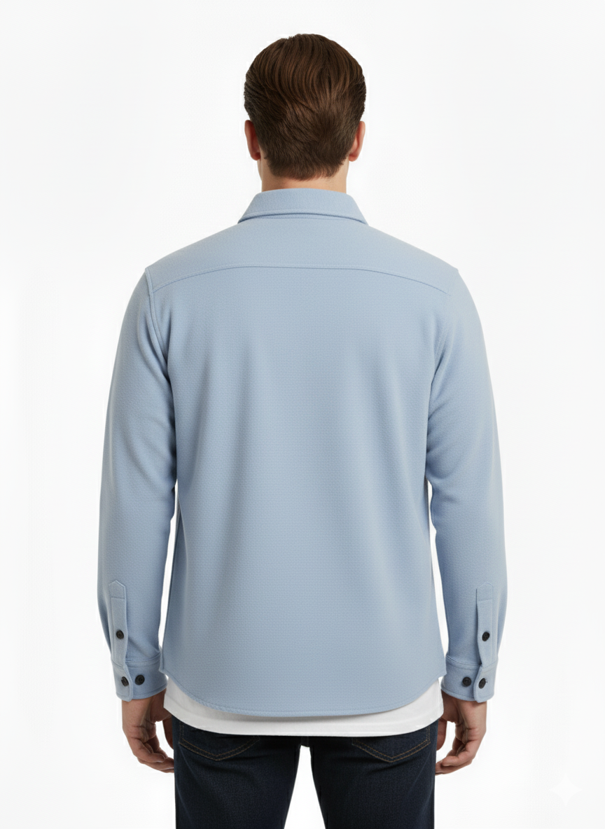 Erkek Oversize Diagonal Kumaş Çıtçıtlı Uzun Kollu Gömlek – Cepli, Rahat Kalıp, Günlük Şık Stil