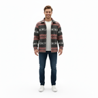Erkek Ekose Desenli Polar Yakalı Gömlek – Oversize Rahat Kalıp, Düğmeli, Uzun Kollu, Kışlık Erkek Oduncu Gömleği