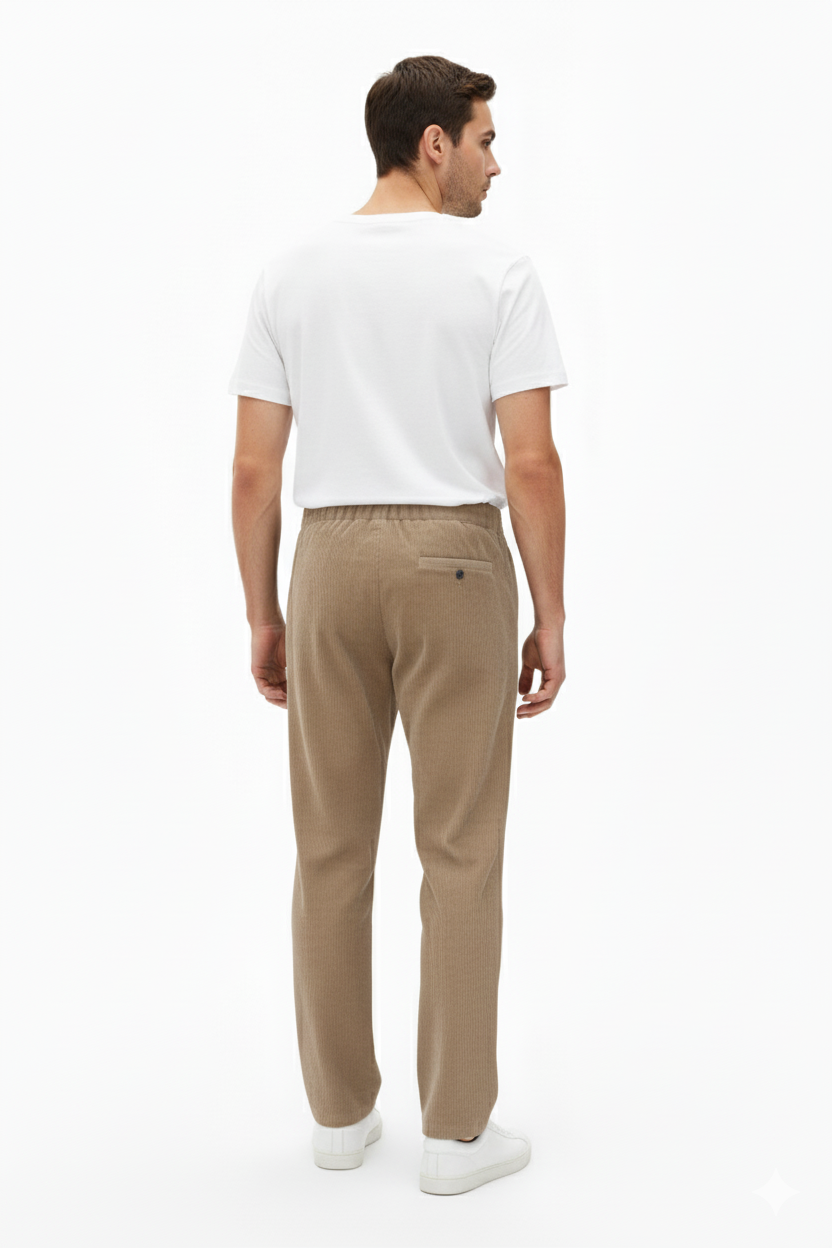 Erkek Kadife Baggy Pantolon – Geniş Paça, Yumuşak Kadife Kumaş, Rahat Kalıp, Kışlık Erkek Pantolon