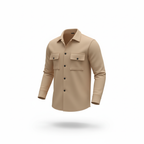 Erkek Oversize Diagonal Kumaş Çıtçıtlı Uzun Kollu Gömlek – Cepli, Rahat Kalıp, Günlük Şık Stil