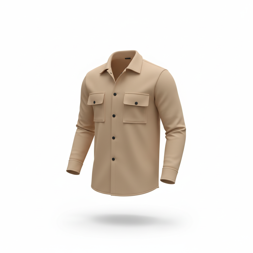 Erkek Oversize Diagonal Kumaş Çıtçıtlı Uzun Kollu Gömlek – Cepli, Rahat Kalıp, Günlük Şık Stil