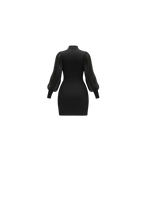 Kadın Balıkçı Yaka Mini Elbise | Transparan Detaylı Sandy Kumaş Şık Elbise