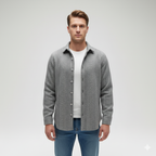 Erkek Balık Desenli Gömlek – Orijinal Tam Kalıp, Tüylenme Yapmayan Kumaş, Modern Desenli Uzun Kollu Erkek Gömleği