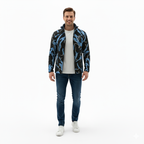 Erkek Tribal Desenli Polar Sweat – Yarım Fermuarlı, Oversize Rahat Kalıp, Etnik Desenli, Yumuşak Dokulu Uzun Kollu Polar