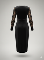 Kadın Kruvaze Yaka Yandan Düğmeli Çapraz Kesim Detaylı Midi Kadife Elbise – Şık & Zarif Tasarım