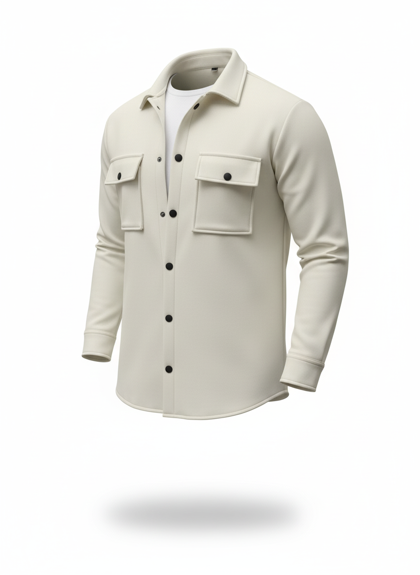 Erkek Oversize Diagonal Kumaş Çıtçıtlı Uzun Kollu Gömlek – Cepli, Rahat Kalıp, Günlük Şık Stil