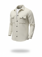 Erkek Oversize Diagonal Kumaş Çıtçıtlı Uzun Kollu Gömlek – Cepli, Rahat Kalıp, Günlük Şık Stil