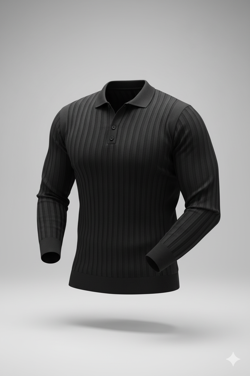 Erkek V Yaka Triko Kazak – Şık Kesim, Geniş Omuz Gösteren Slim Fit Etki