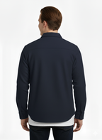 Erkek Oversize Diagonal Kumaş Çıtçıtlı Uzun Kollu Gömlek – Cepli, Rahat Kalıp, Günlük Şık Stil